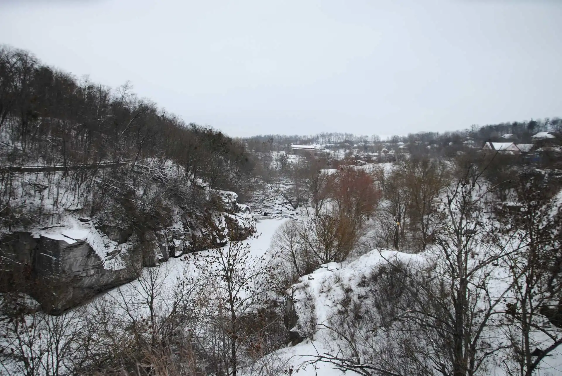 Урочище Лисакове вид зверху зимою
