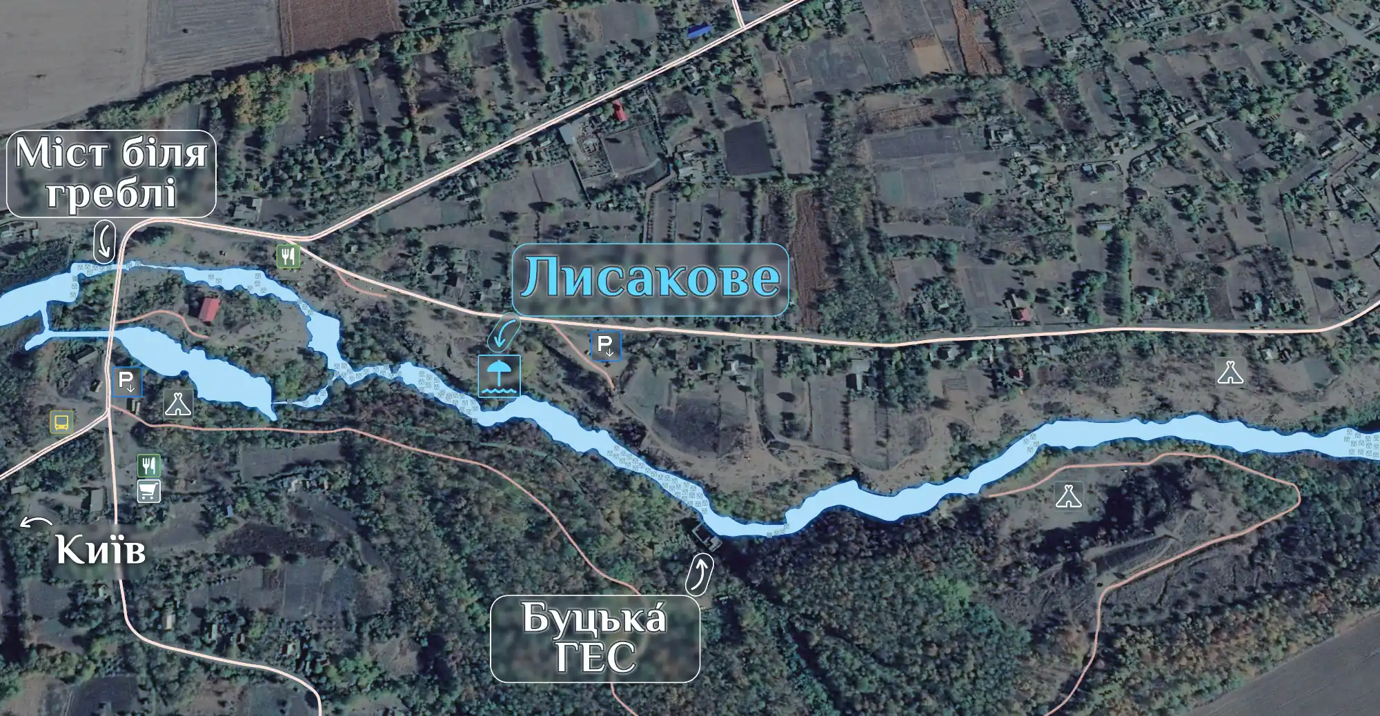 Де знаходиться пляж Лисакове